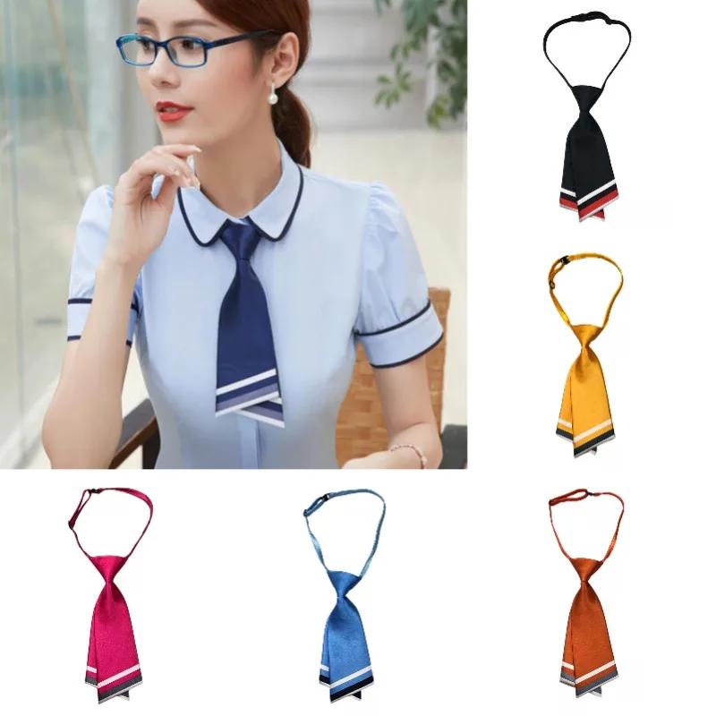 Korean Version of Small Tie Short Ladies Double Knife Air Stewardess s Business Occupation Decorative Collar
